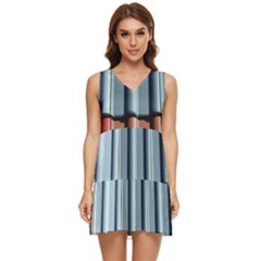 Shingle-roof-shingles-roofing-tile Tiered Sleeveless Mini Dress by Ket1n9