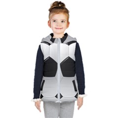 Soccer Ball Kids  Hooded Puffer Vest by Ket1n9