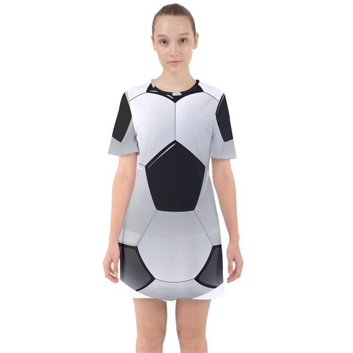 Soccer Ball Sixties Short Sleeve Mini Dress