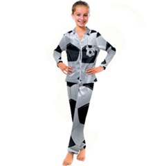 Soccer Ball Kids  Satin Long Sleeve Pajamas Set by Ket1n9