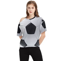 Soccer Ball One Shoulder Cut Out T-shirt by Ket1n9