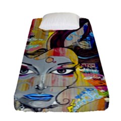 Graffiti-mural-street-art-painting Fitted Sheet (single Size) by Ket1n9