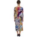 Graffiti-mural-street-art-painting Quarter Sleeve Midi Bodycon Dress View2