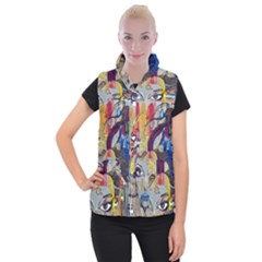 Graffiti-mural-street-art-painting Women s Button Up Vest by Ket1n9