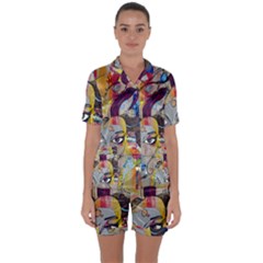 Graffiti-mural-street-art-painting Satin Short Sleeve Pajamas Set by Ket1n9