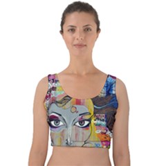 Graffiti-mural-street-art-painting Velvet Crop Top by Ket1n9