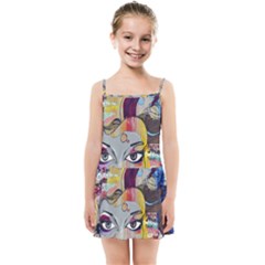 Graffiti-mural-street-art-painting Kids  Summer Sun Dress by Ket1n9