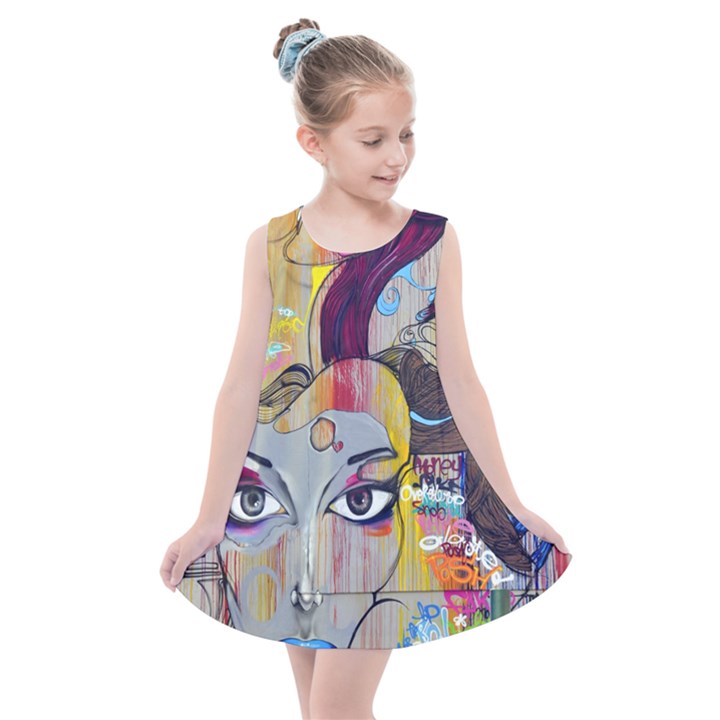 Graffiti-mural-street-art-painting Kids  Summer Dress