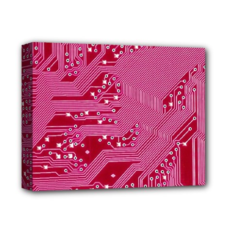 Pink Circuit Pattern Deluxe Canvas 14  X 11  (stretched) by Ket1n9