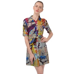 Graffiti-mural-street-art-painting Belted Shirt Dress by Ket1n9