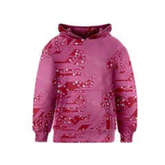 Pink Circuit Pattern Kids  Pullover Hoodie by Ket1n9