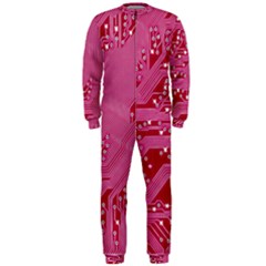 Pink Circuit Pattern Onepiece Jumpsuit (men) by Ket1n9