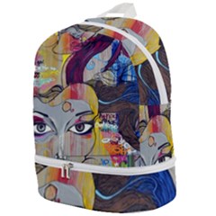 Graffiti-mural-street-art-painting Zip Bottom Backpack by Ket1n9