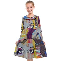 Graffiti-mural-street-art-painting Kids  Midi Sailor Dress by Ket1n9