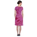 Pink Circuit Pattern Short Sleeve Front Wrap Dress View2