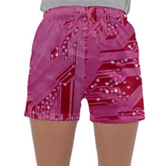 Pink Circuit Pattern Sleepwear Shorts by Ket1n9