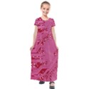 Pink Circuit Pattern Kids  Short Sleeve Maxi Dress View1