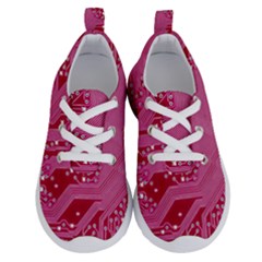 Pink Circuit Pattern Running Shoes by Ket1n9