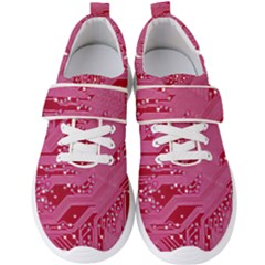 Pink Circuit Pattern Men s Velcro Strap Shoes by Ket1n9