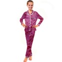 Pink Circuit Pattern Kids  Satin Long Sleeve Pajamas Set View1