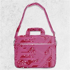 Pink Circuit Pattern Macbook Pro 13  Shoulder Laptop Bag  by Ket1n9