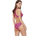 Pink Circuit Pattern Low Cut Ruffle Edge Bikini Set View3