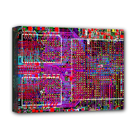 Technology Circuit Board Layout Pattern Deluxe Canvas 16  X 12  (stretched)  by Ket1n9