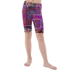 Technology Circuit Board Layout Pattern Kids  Mid Length Swim Shorts by Ket1n9