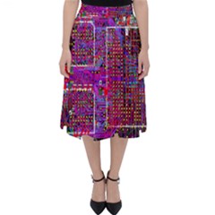 Technology Circuit Board Layout Pattern Classic Midi Skirt by Ket1n9