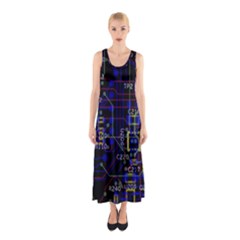 Technology Circuit Board Layout Sleeveless Maxi Dress by Ket1n9