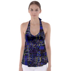 Technology Circuit Board Layout Tie Back Tankini Top