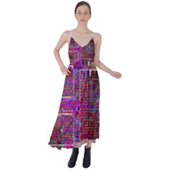 Technology Circuit Board Layout Pattern Tie Back Maxi Dress by Ket1n9