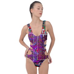 Technology Circuit Board Layout Pattern Side Cut Out Swimsuit by Ket1n9