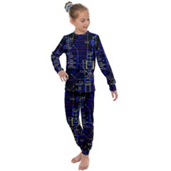 Technology Circuit Board Layout Kids  Long Sleeve Set  by Ket1n9