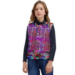 Technology Circuit Board Layout Pattern Kid s Button Up Puffer Vest	 by Ket1n9