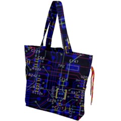 Technology Circuit Board Layout Drawstring Tote Bag by Ket1n9