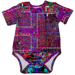 Technology Circuit Board Layout Pattern Baby Short Sleeve Bodysuit by Ket1n9