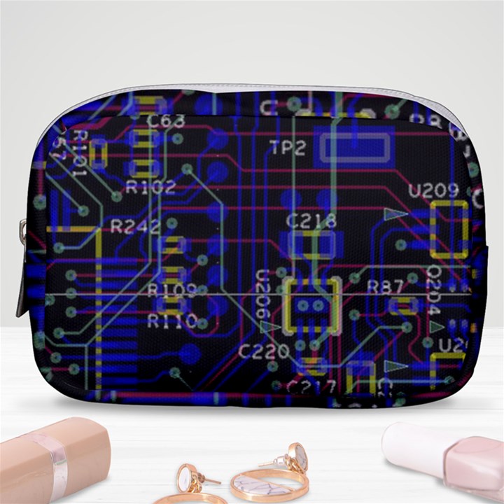 Technology Circuit Board Layout Make Up Pouch (Small)