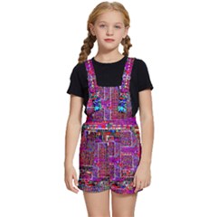 Technology Circuit Board Layout Pattern Kids  Short Overalls by Ket1n9