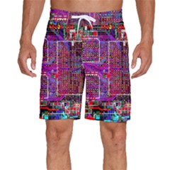 Technology Circuit Board Layout Pattern Men s Beach Shorts by Ket1n9