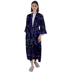 Technology Circuit Board Layout Maxi Satin Kimono by Ket1n9