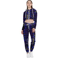 Technology Circuit Board Layout Cropped Zip Up Lounge Set by Ket1n9