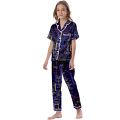 Technology Circuit Board Layout Kids  Satin Short Sleeve Pajamas Set by Ket1n9