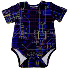 Technology Circuit Board Layout Baby Short Sleeve Bodysuit by Ket1n9