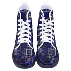 Technology Circuit Board Layout Kid s High-top Canvas Sneakers by Ket1n9