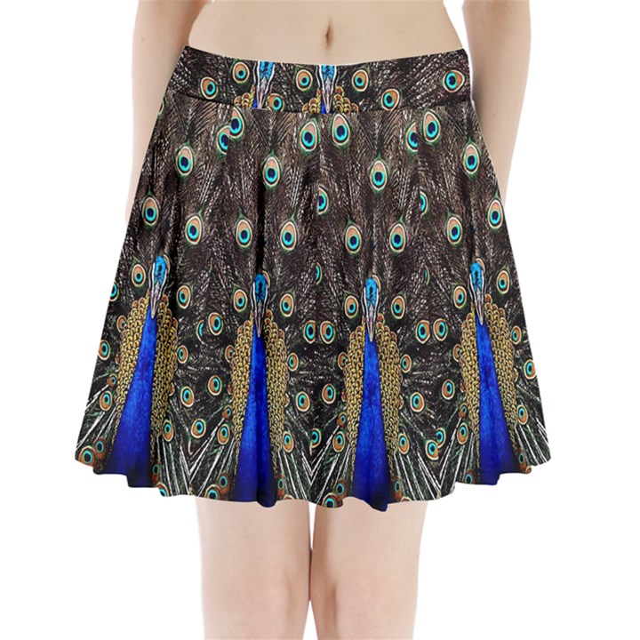 Peacock Pleated Mini Skirt