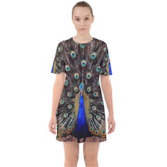 Peacock Sixties Short Sleeve Mini Dress by Ket1n9