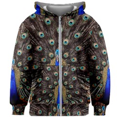 Peacock Kids  Zipper Hoodie Without Drawstring by Ket1n9