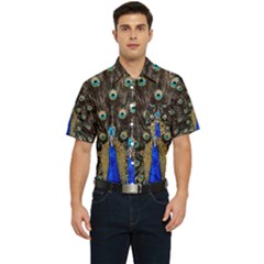 Peacock Men s Short Sleeve Pocket Shirt  by Ket1n9