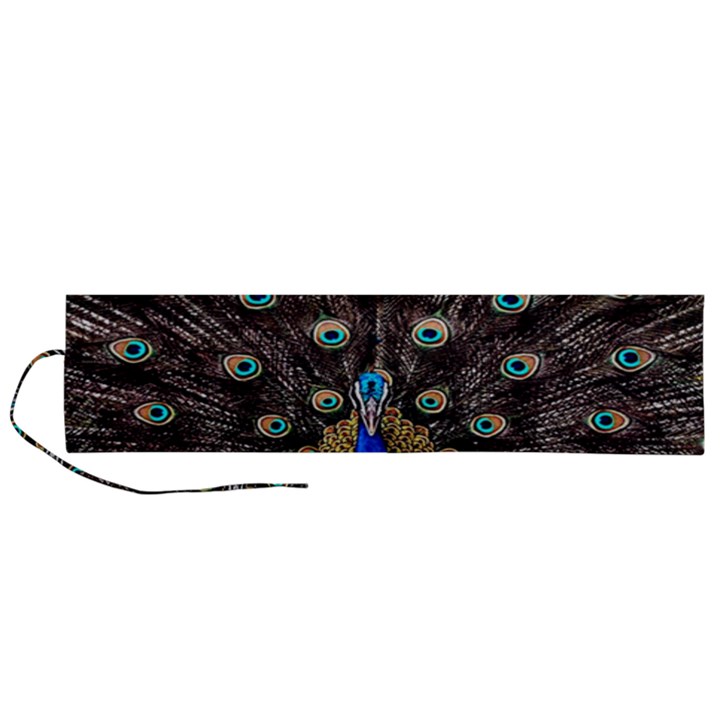 Peacock Roll Up Canvas Pencil Holder (L)